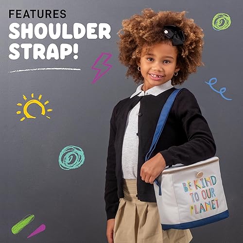 Miniatura 5 de Fit & Fresh Lonchera aislada para niños y niñas, bolsa de almuerzo para niños con 2 bolsas de aperitivos reutilizables, lonchera escolar