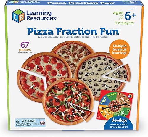 Miniatura 4 de Learning Resources LER5060Juego de matemáticas divertido de fracciones de pizza de 1grado en adelante LRNLER5060
