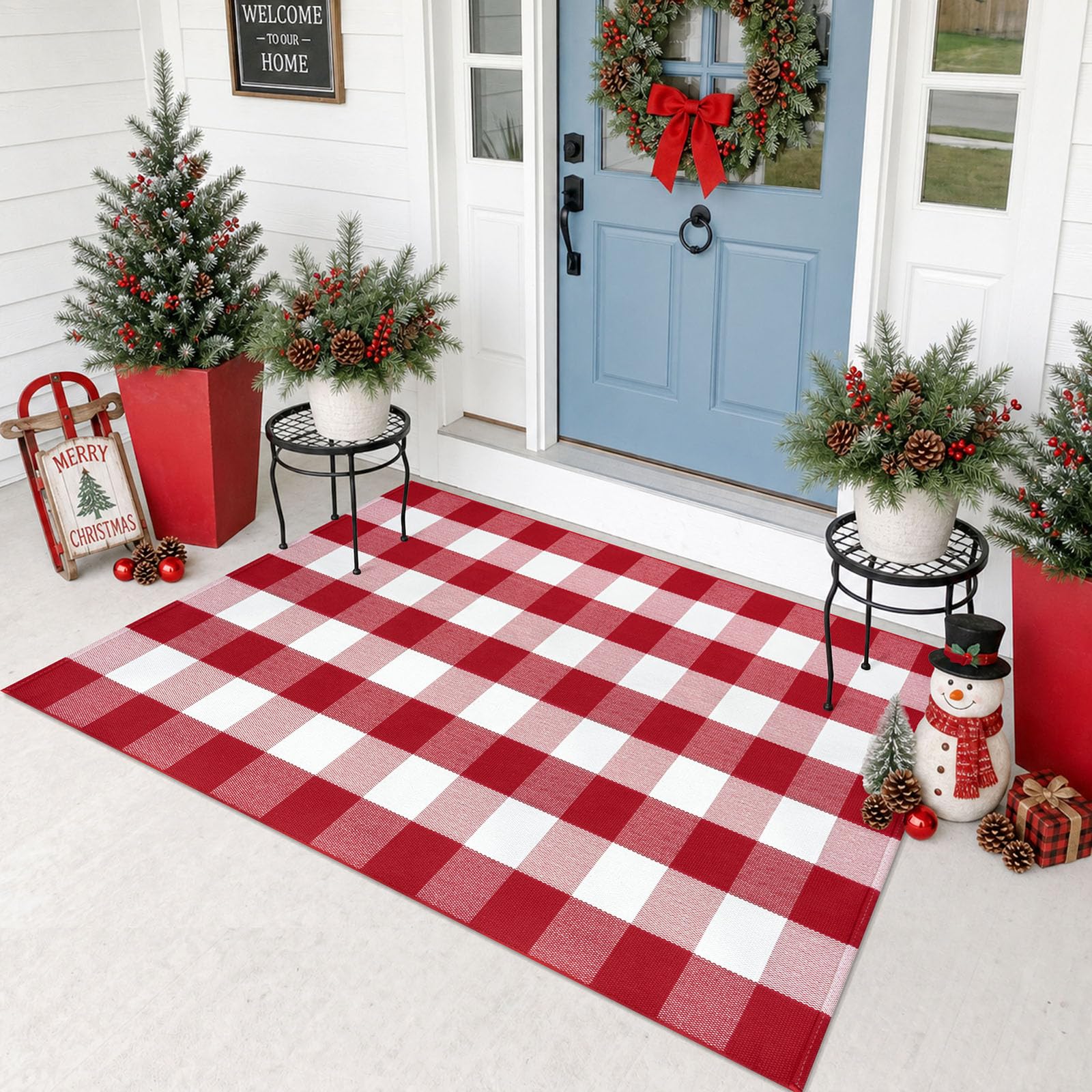 Black & White Striped Rug - Entryway Mat -22