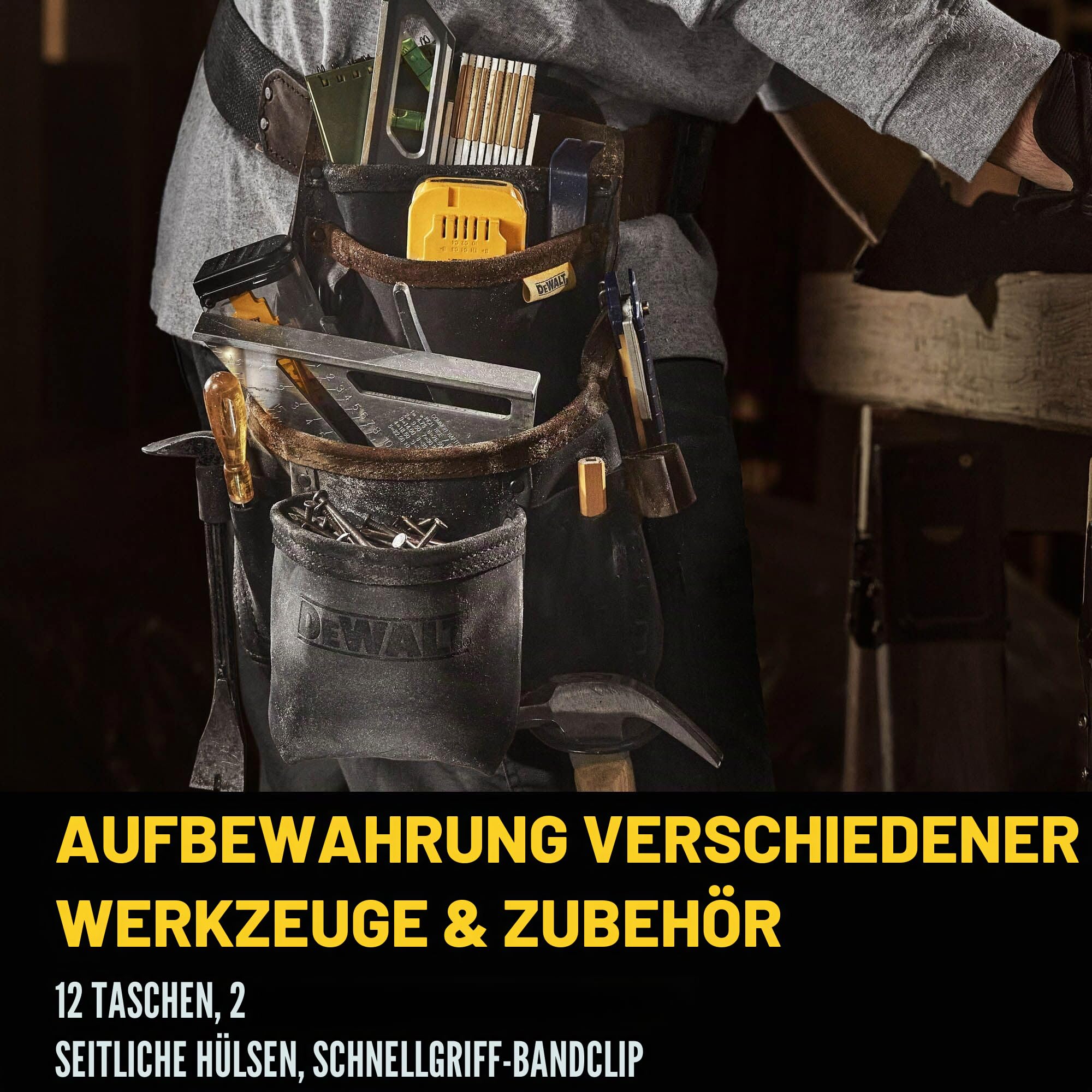 DEWALT, Ledertasche mit Gürtel