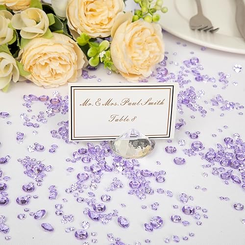 Miniatura 2 de Relleno de jarrón para centros de mesa, decoración del hogar, 8700 piezas de confeti de mesa de diamantes morados, gemas de plástico falsas para
