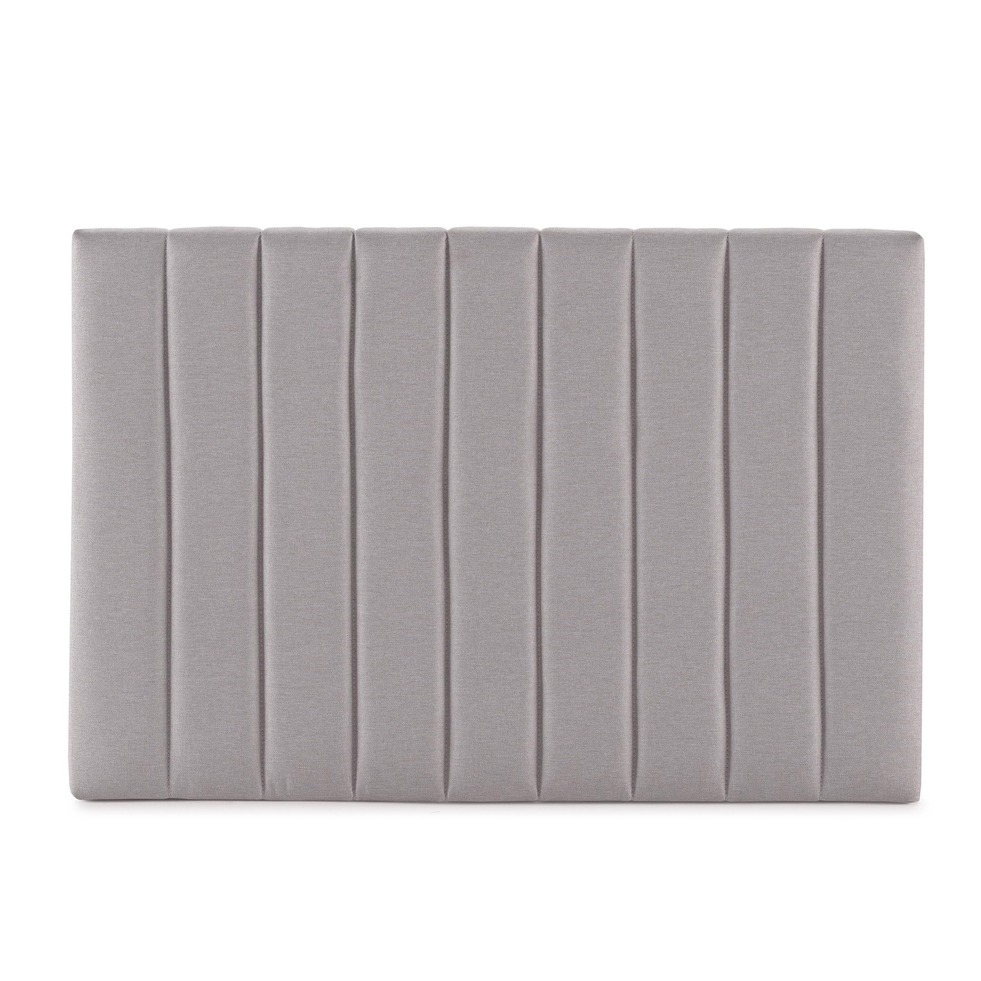 HOMN LIVING Testiera Eris rivestita in tessuto grigio chiaro 90x60 cm, include raccordi e viti