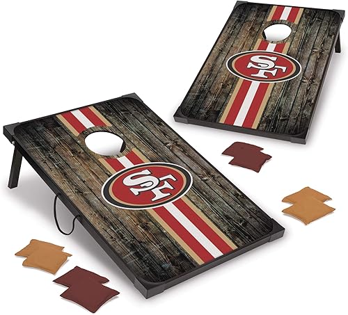 Miniatura 10 de Wild Sports - Set para jugar al cornhole (meter sacos pequeños en un agujero) con tablero de MDF de 2 x 3 pies y 8 sacos con frijoles, diseño de la