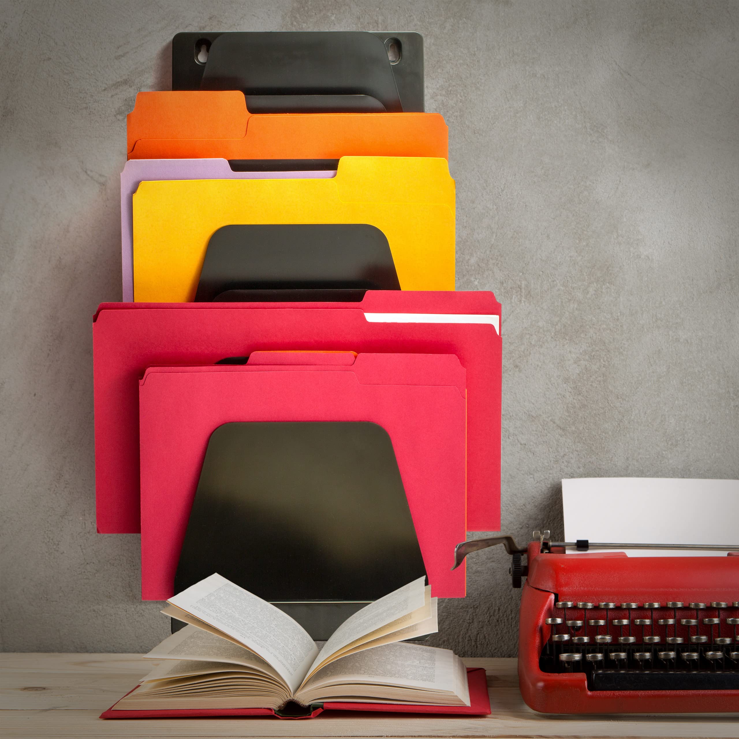 Officemate Wandordnerhalter, Brief/Legal, 7 Taschen, schwarz (21505)