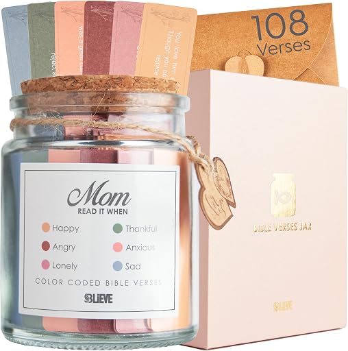 BLIEVE- Read Me When Bible Verses Jar For Daily Encouragement - Easter Basket Stuffers, Birthday Gifts for Women, Inspirational Christian Gifts, Christian Easter Gift For Daughter & Son