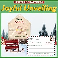 Vista 8 de Jabihome Adorno de letras a Papá Noel 2024, adornos de letras para árbol de Navidad para niños, decoraciones de letras rojas de madera, Noel