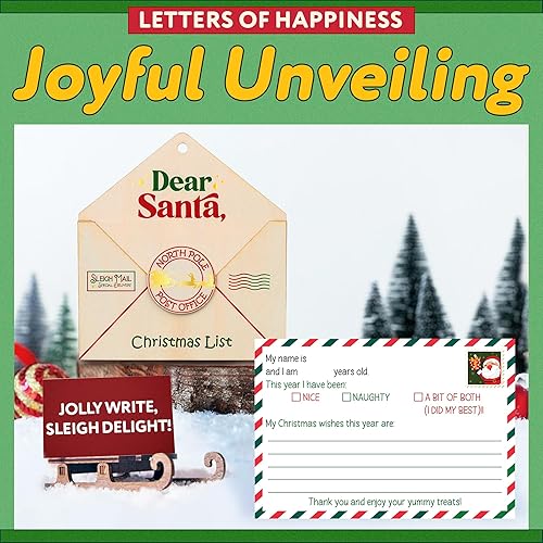 Miniatura 8 de Dear Santa Letter with Wooden North Pole Envelopes Kit for Kids, Christmas Wish List 2023 Kids, Funny Christmas Gifts for Boy, Girl, Newphew,