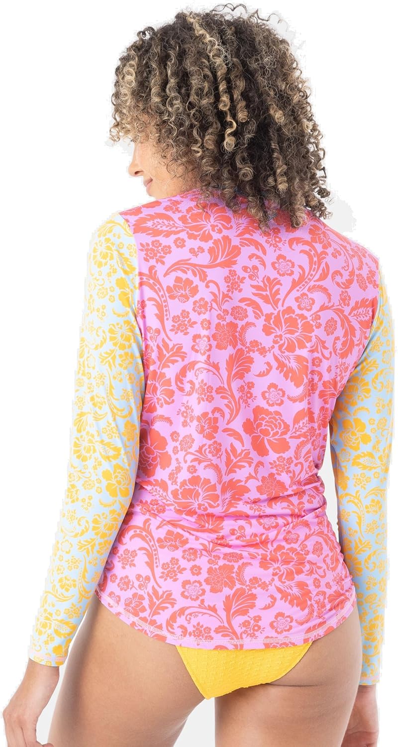 Roxy Women's Standard Long Sleeve Rashguard – UPF 50+ Sun Protection, Surf, Beach Volley, Yoga, Quick-Dry Swim Shirt