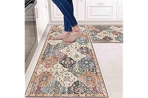 Boho Kitchen Rugs 2 Sets Non-Slip Washable