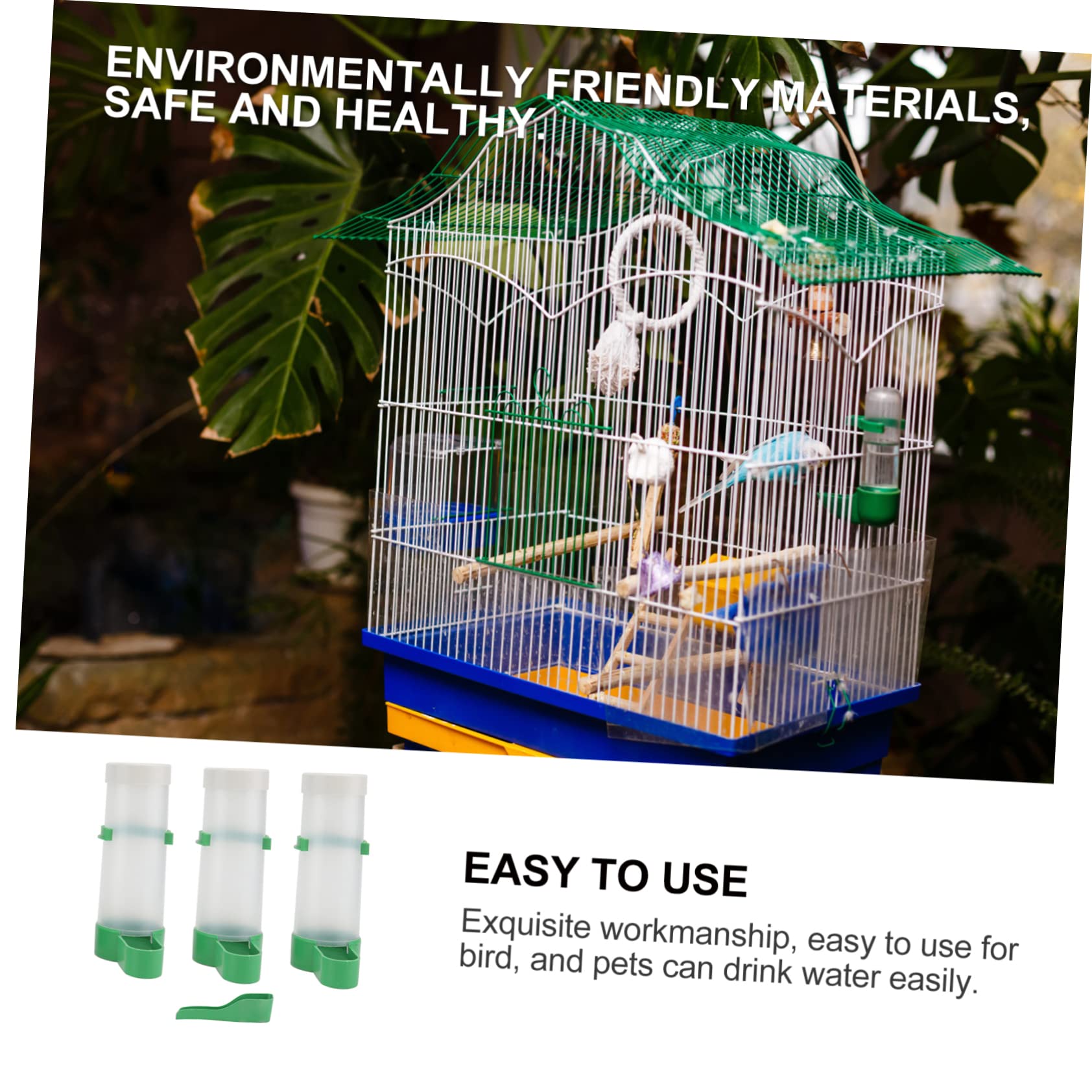 DOITOOL 2juegos Bebedero Automático para Aves Sistema De Agua para Jaulas Material Seguro y Fácil De Usar para Periquitos y Canarios