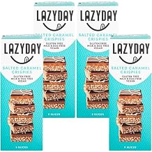 Lazyday Vegan Bulk Buy Biscuits Cookies 150g   Dairy-Free, Egg-Free, Nut-Free Snack | Belgian Dark Chocolate & Crunchy Rice Crispy Base 4, Salted Caramel Crispies