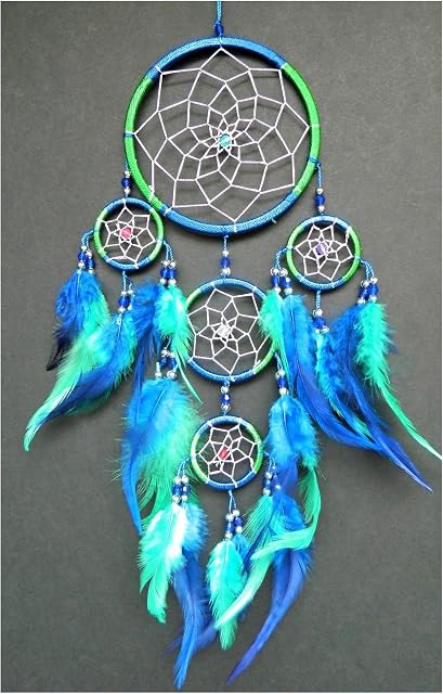 BRILLIANT GIFTS GREEN DREAM CATCHER SILVER WEB DREAMCATCHER