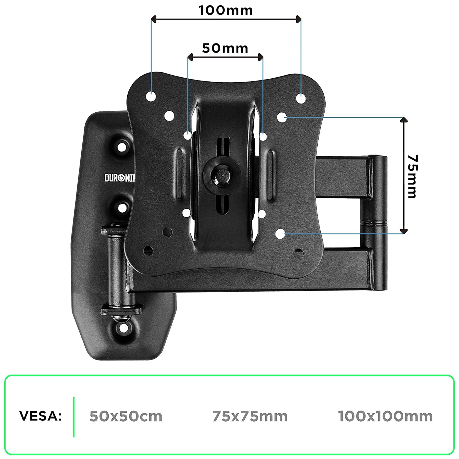 Duronic TV Bracket TVB0920 | Cantilever Wall Mount for 13”-30” Television Screen | Tilt +20° | Swivel 180°/360° | VESA Up to 600x400mm | Fixing for Flat Screen LCD/LED/OLED/QLED... - Image 5