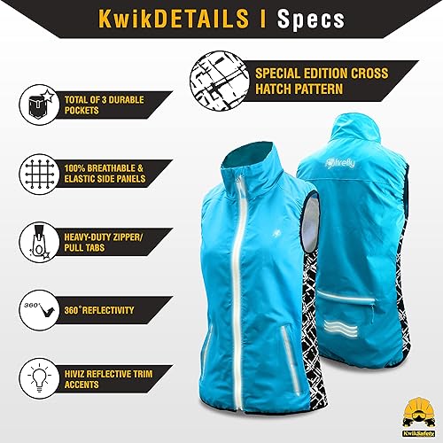 Miniatura 4 de KwikSafety - Charlotte, NC - FIREFLY Women's Athletic Safety Vest  High Visibility Running Cycling Sleeveless Jacket