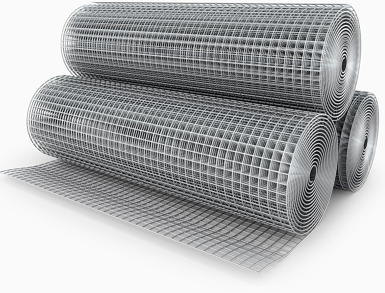 Malla Metálica Electrosoldada Galvanizada. Perfecta para plantas y animales, múltiples usos. Rollo 1x5 m. Hueco 20 mm. Grosor del Cable 0.9 mm. Plateado