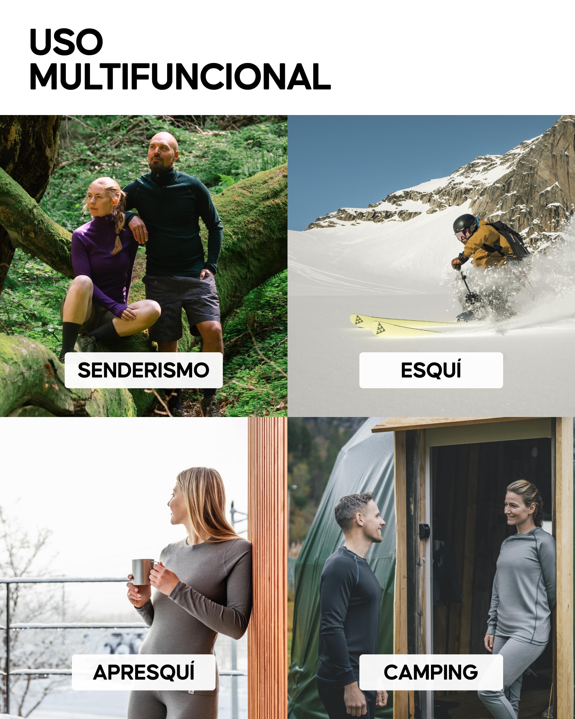 DANISH ENDURANCE Camiseta Media Cremallera Lana Merino para Mujer, Capa Base Térmica, Ropa Interior Invierno