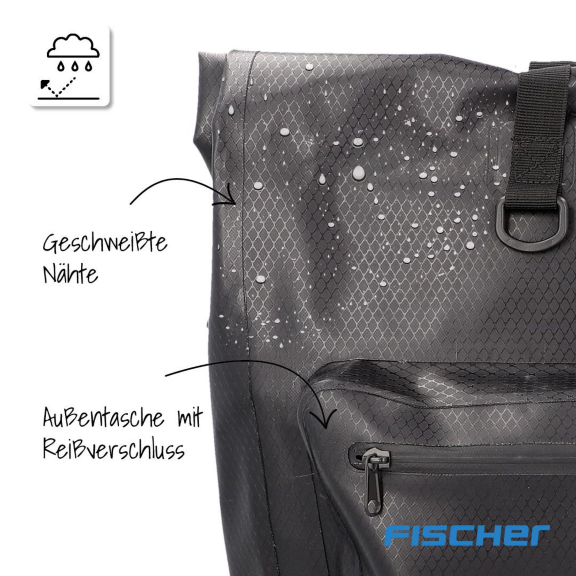 Fischer BORSA PORTATUTTO PLUS TERRA BORSA BICICICI IMPERMEABILE NERO VOLUM