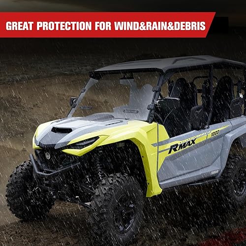 Miniatura 7 de Parabrisas delantero completo UTV, A y UTV PRO para Yamaha Wolverine RMAX 2  RMAX 4, accesorios de policarbonato transparente resistente, 250 veces
