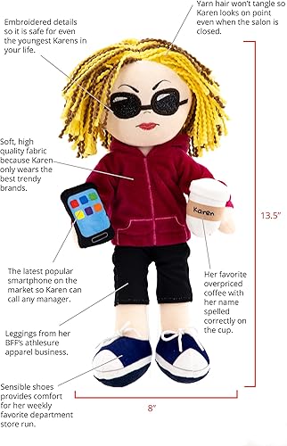 Miniatura 2 de Taylor Toy Karen - Muñeca de trapo divertida para adultos y niños, divertido regalo de elefante blanco, juguete de peluche novedoso, relleno de