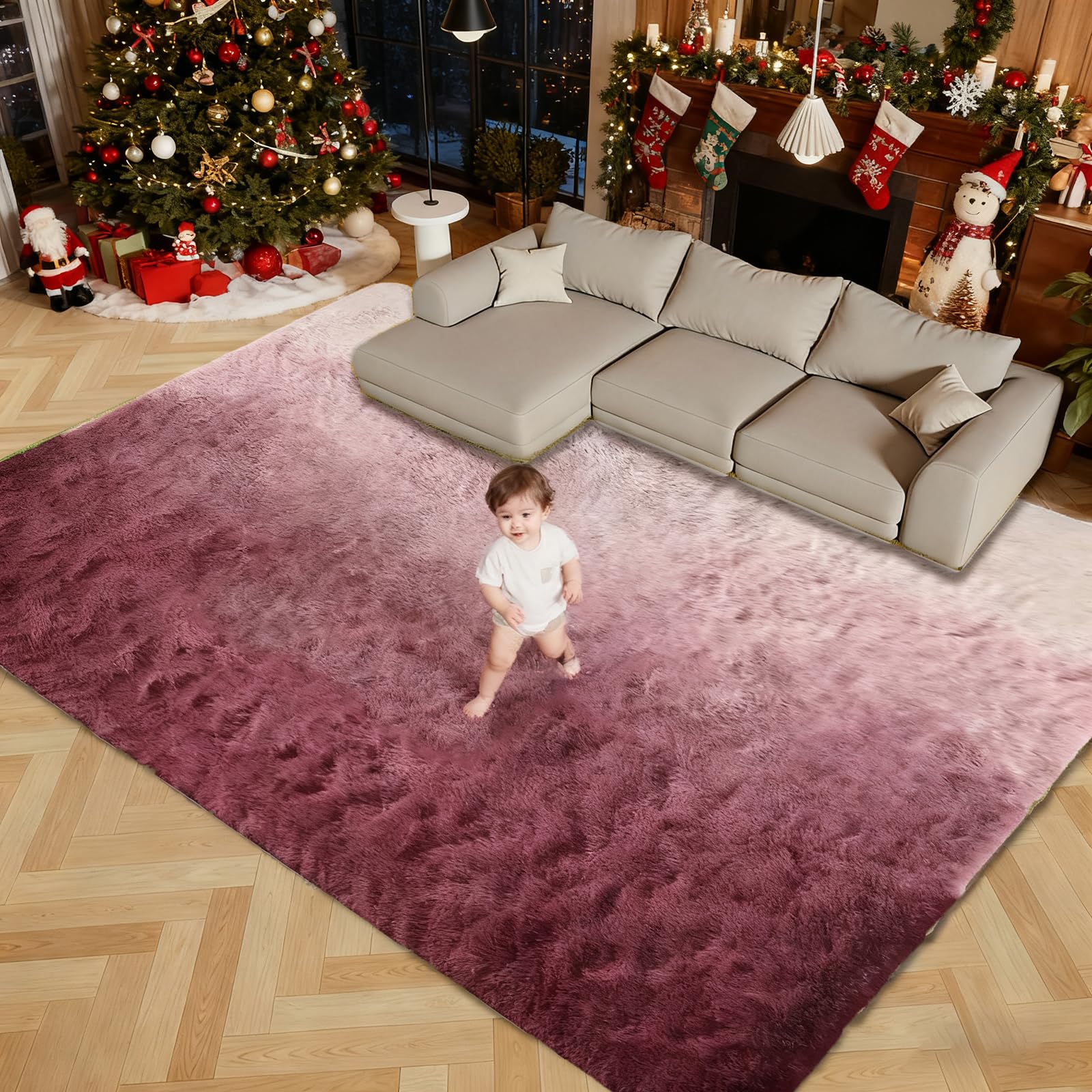Tapis de salon shaggy haut de gamme 165x370cm moelleux
