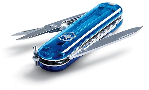 Miniatura 3 de Navaja suiza clásica, Victorinox, cuchillo de bolsillo Océano profundo (zafiro translúcido),Nuez
