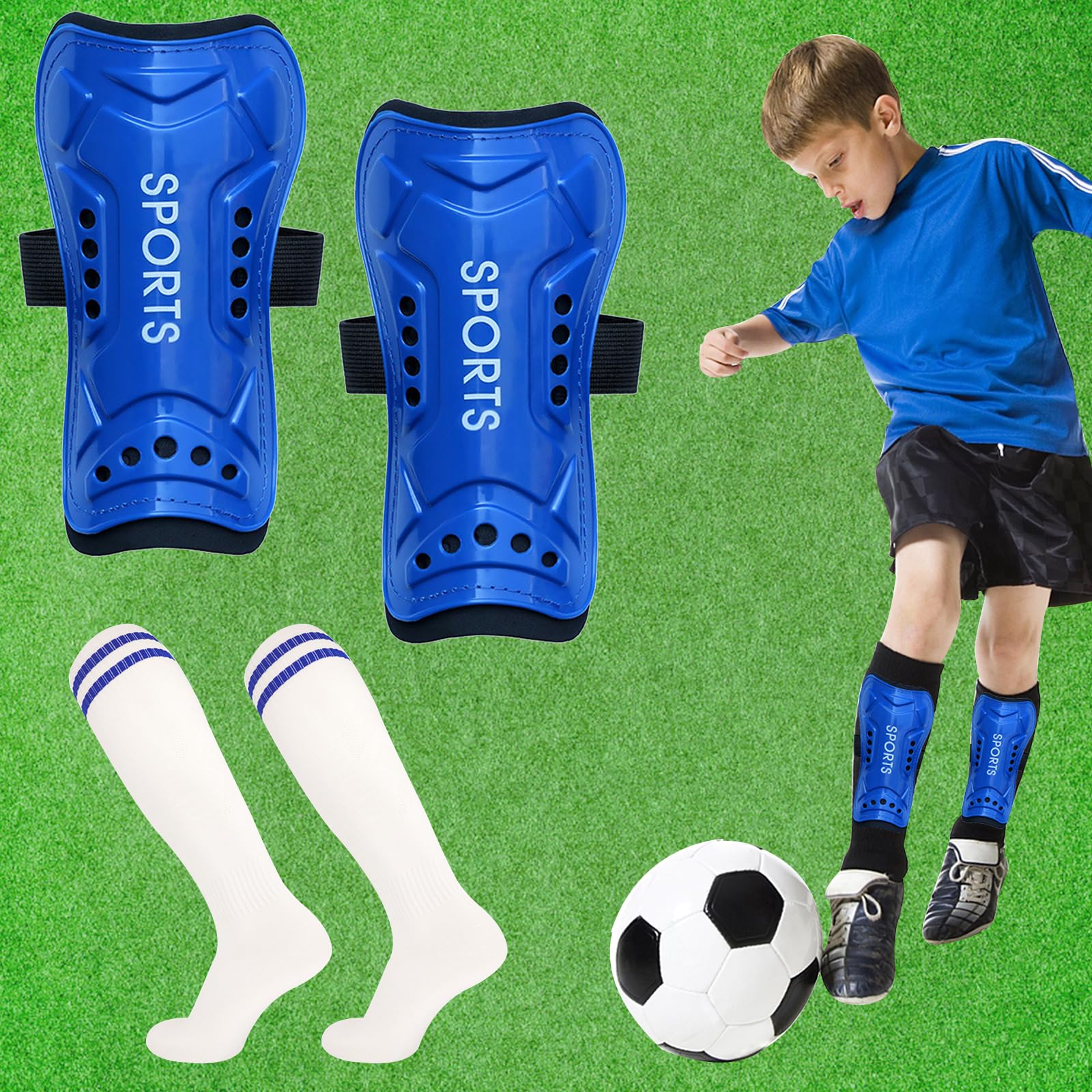 NOROZE Set Pantaloncini Calcio Bambino - Maglia E Shorts Con Strisce A Contrasto Cachi - Taglia 11-12 Anni