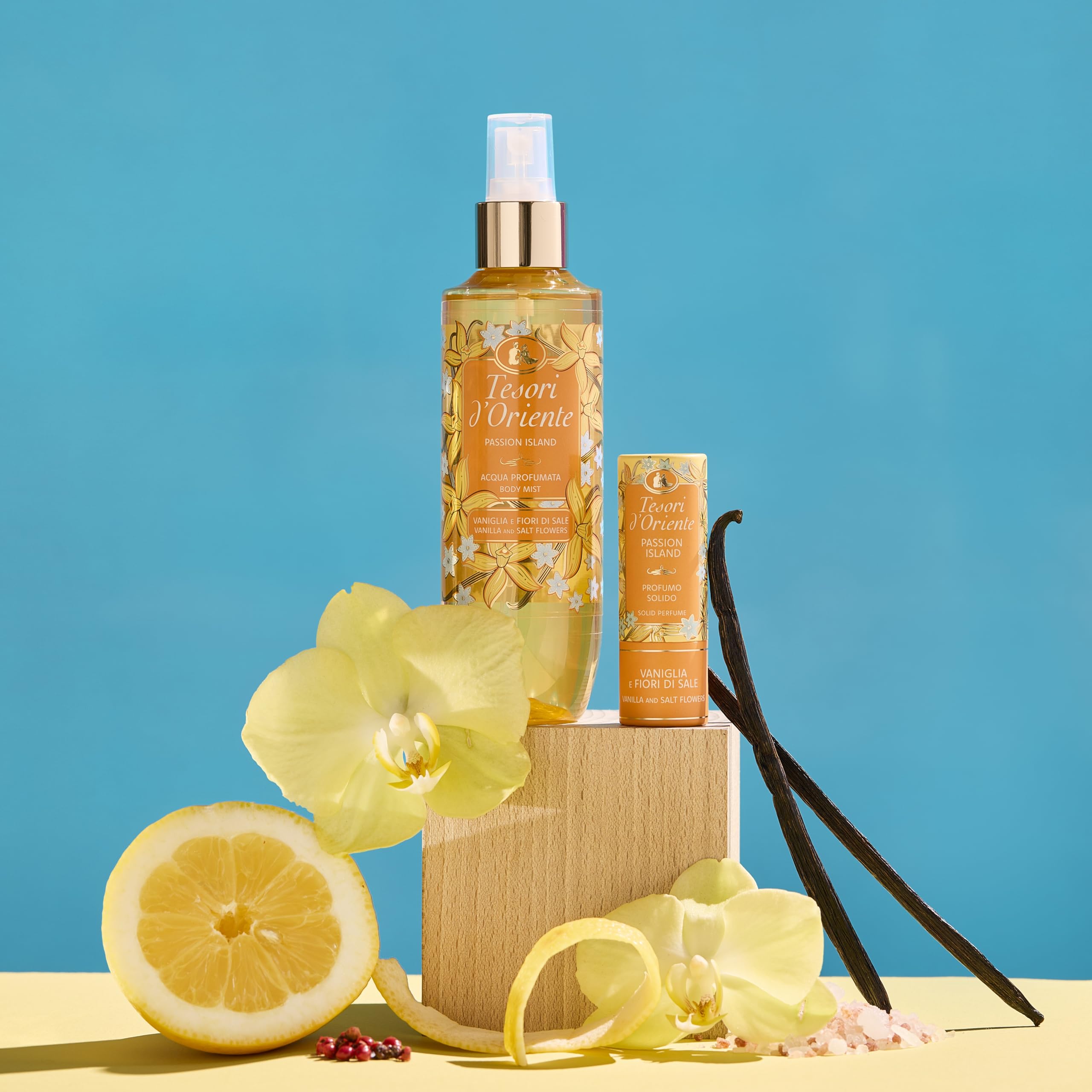 Tesori d'Oriente, Profumo Solido, Senza Acqua e Alcool, Vaniglia e Fior di Sale, Fragranza Avvolgente e Luminosa, 7gr