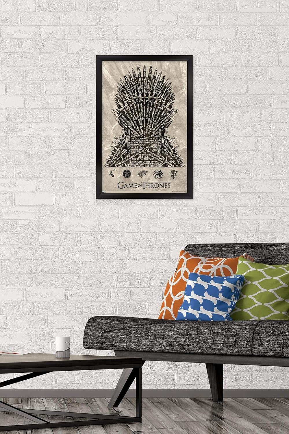Game of Thrones - Iron Throne Wall Poster, 22.4L" x 14.7W", Black Framed Version