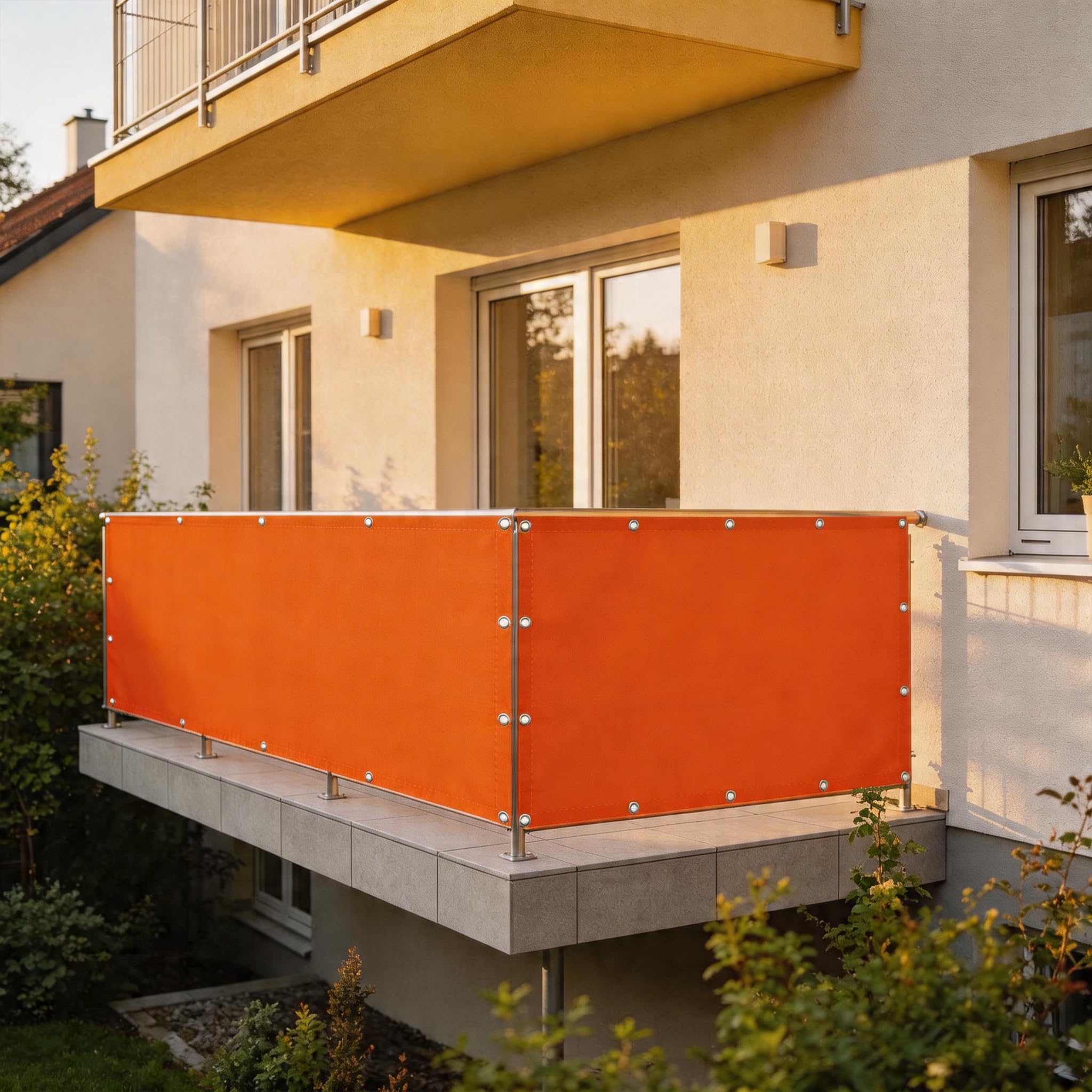 Filet d’ombrage imperméable orange pour supprimer le vis-à-vis du jardin