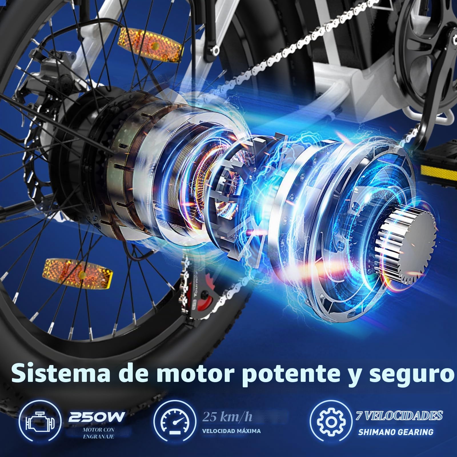 COLORWAY BK11M Bicicleta Eléctrica Plegable 20"×3.0, Motor 250W, Batería Extraíble 36V 12Ah, Cambio 7 Velocidades, Autonomía hasta 90 km, Frenos de Disco, E-Bike Urbana para Adultos