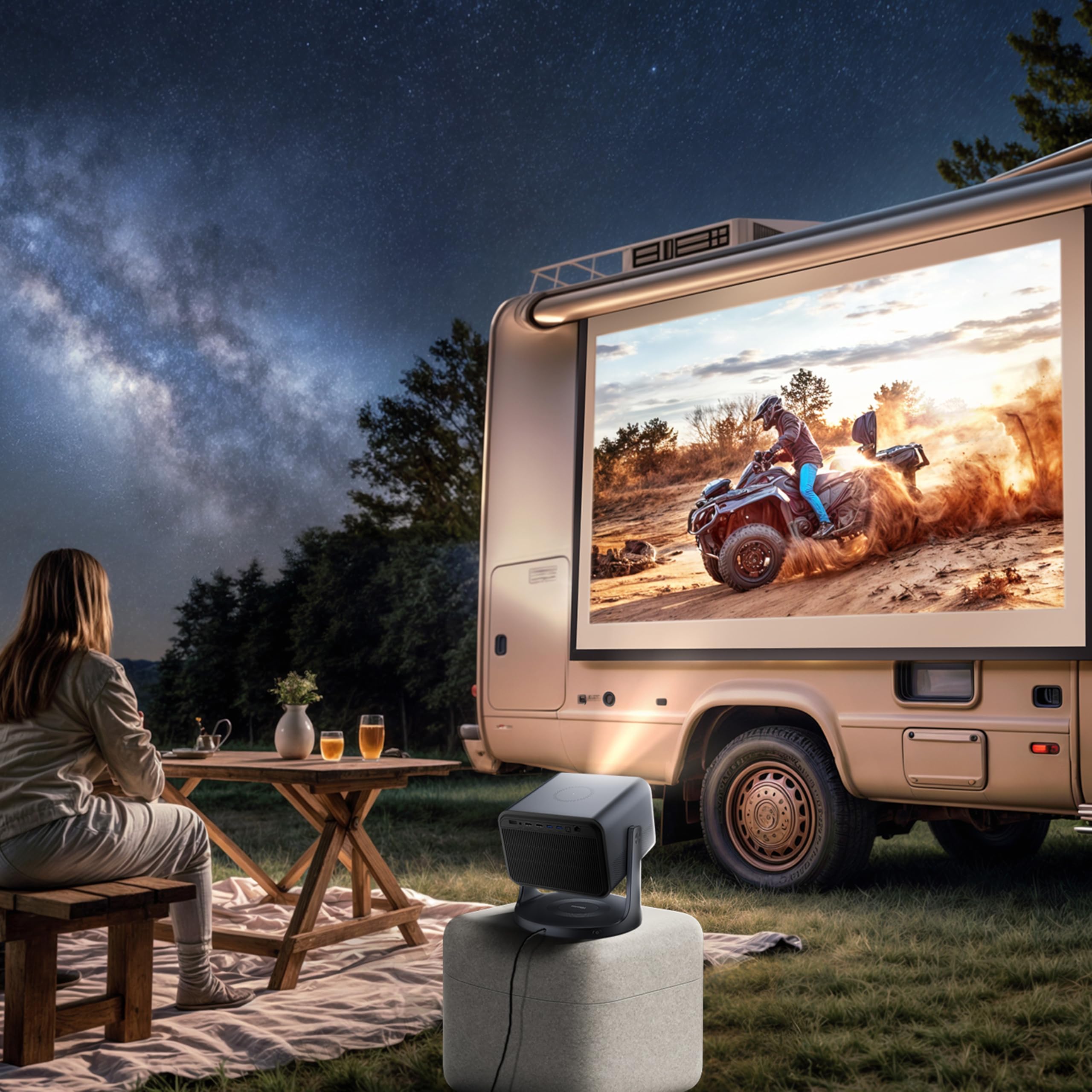 Hisense Proiettore Laser C3, Proietta immagini da 65 a 300" in 4K, 2500 ANSI lumen, Smart OS VIDAA, Risoluzione 4K, Teconologia a Triplo Laser, Zoom Ottico, Dolby Vision, HDR10+, Audio JBL 20W