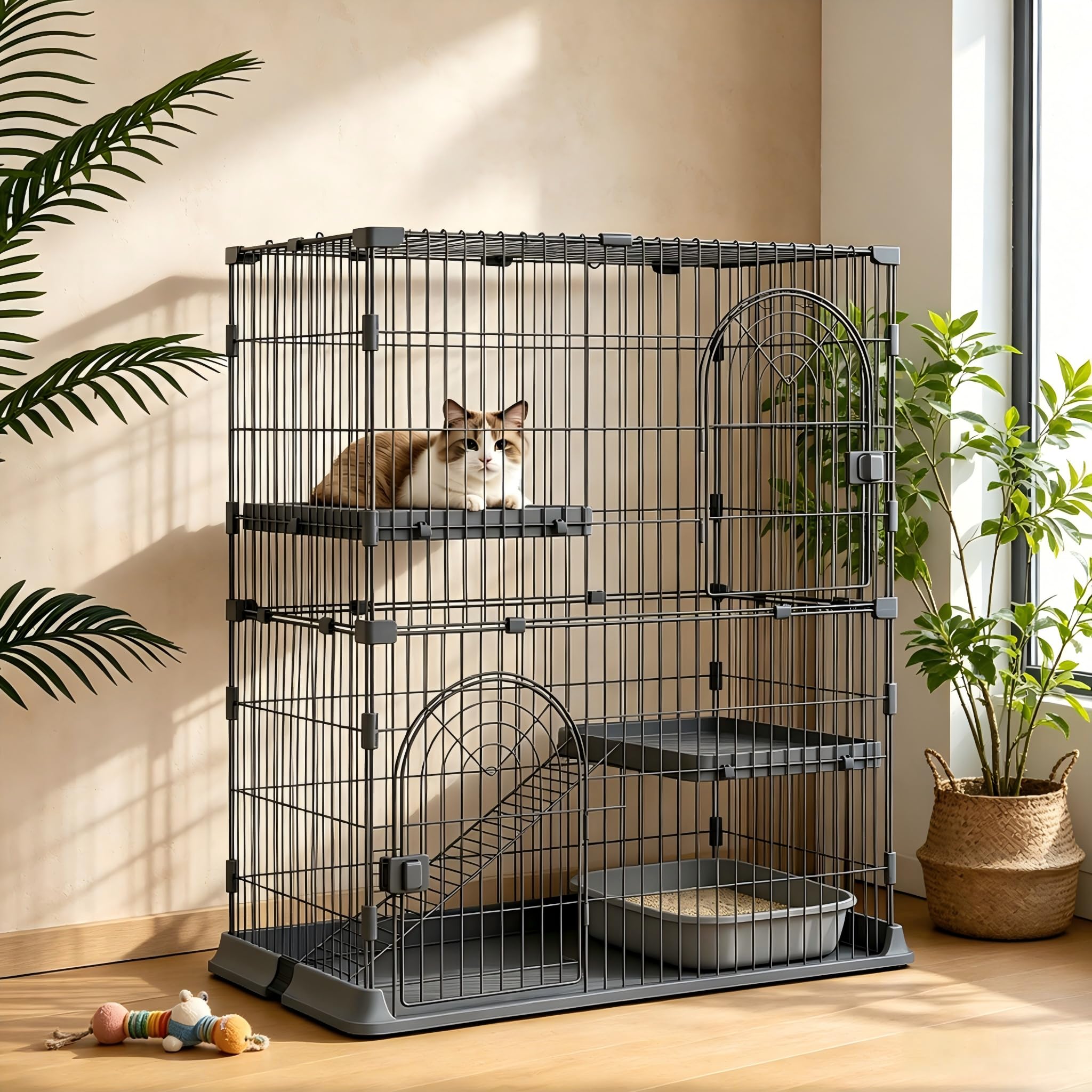 Cat Cage & Playpen - Escape-Proof for Cats & Small Pets -17