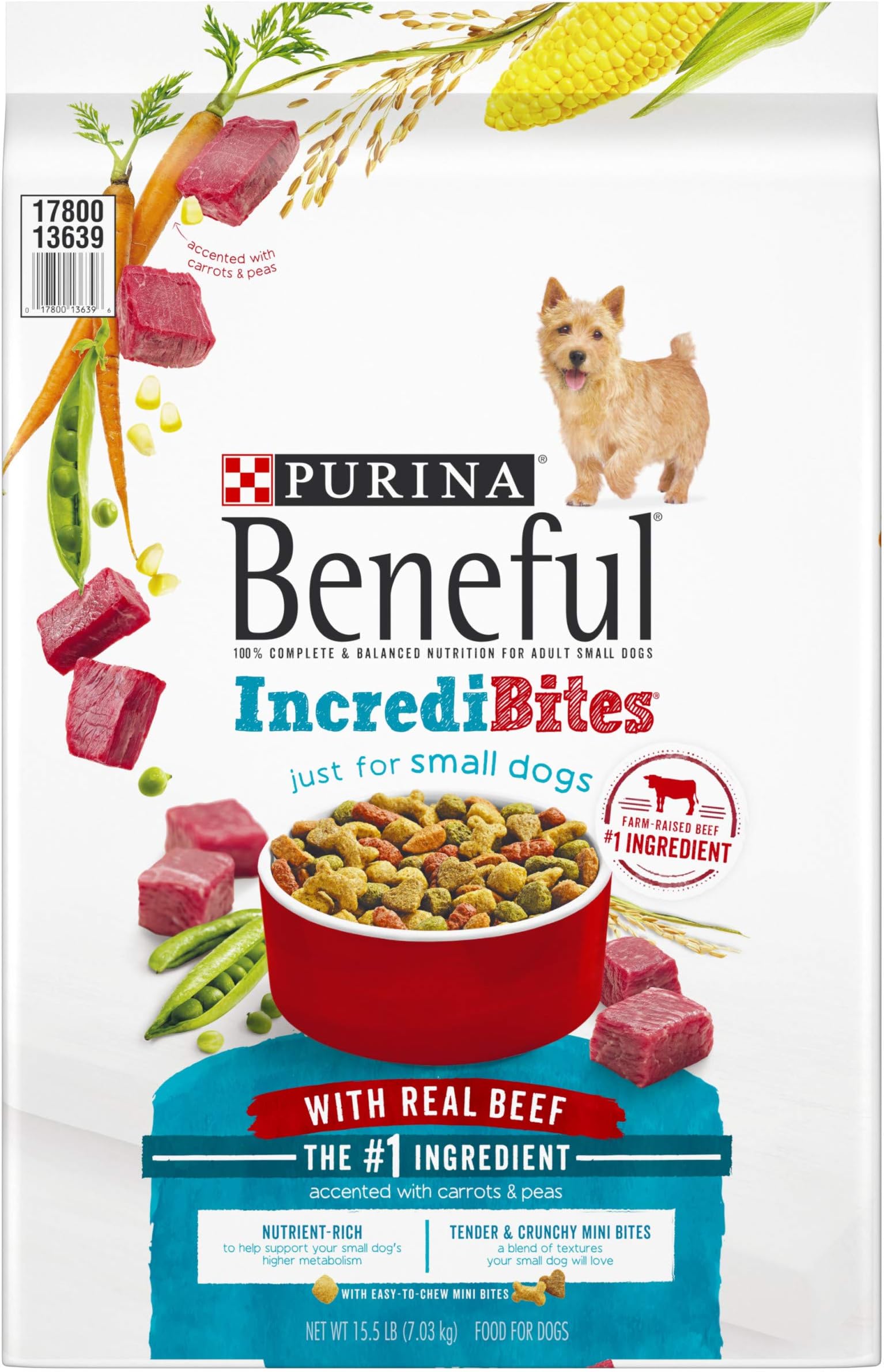 Purina Beneful IncrediBites with FarmRaised Beef, Small Breed Dry Dog Food 15.5