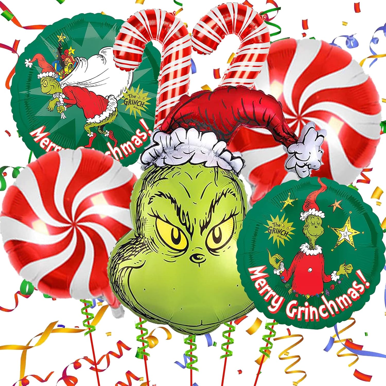 Amazon.com: Grinch Balloons Merry Grinchmas Party Decoration Set, How ...