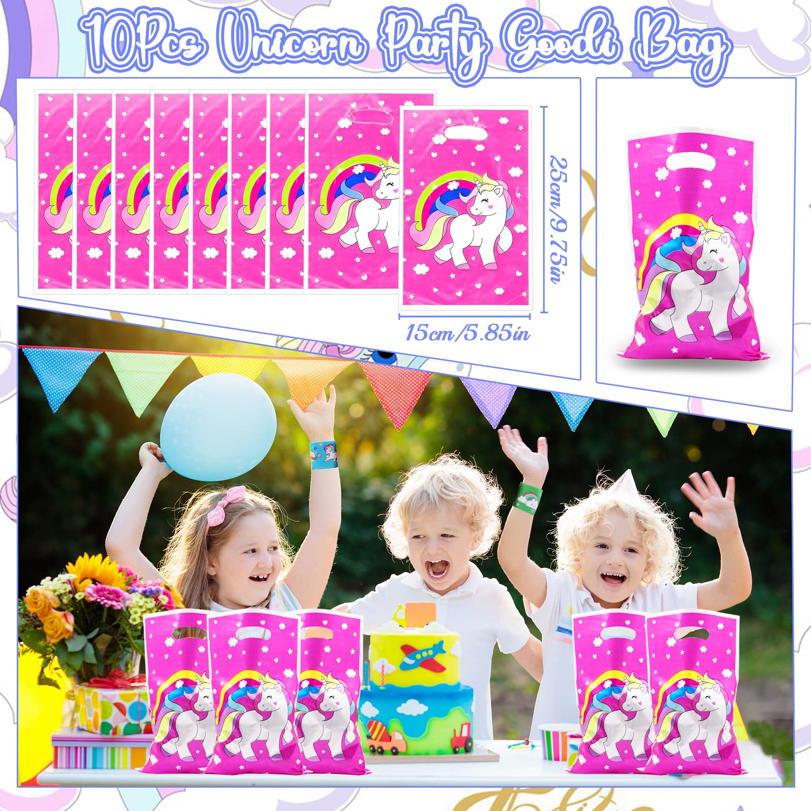 Kit 40 Pièces Faveurs Anniversaire HEAWAA - Bracelets, Porte-clés, Tatouages, Sacs Cadeaux