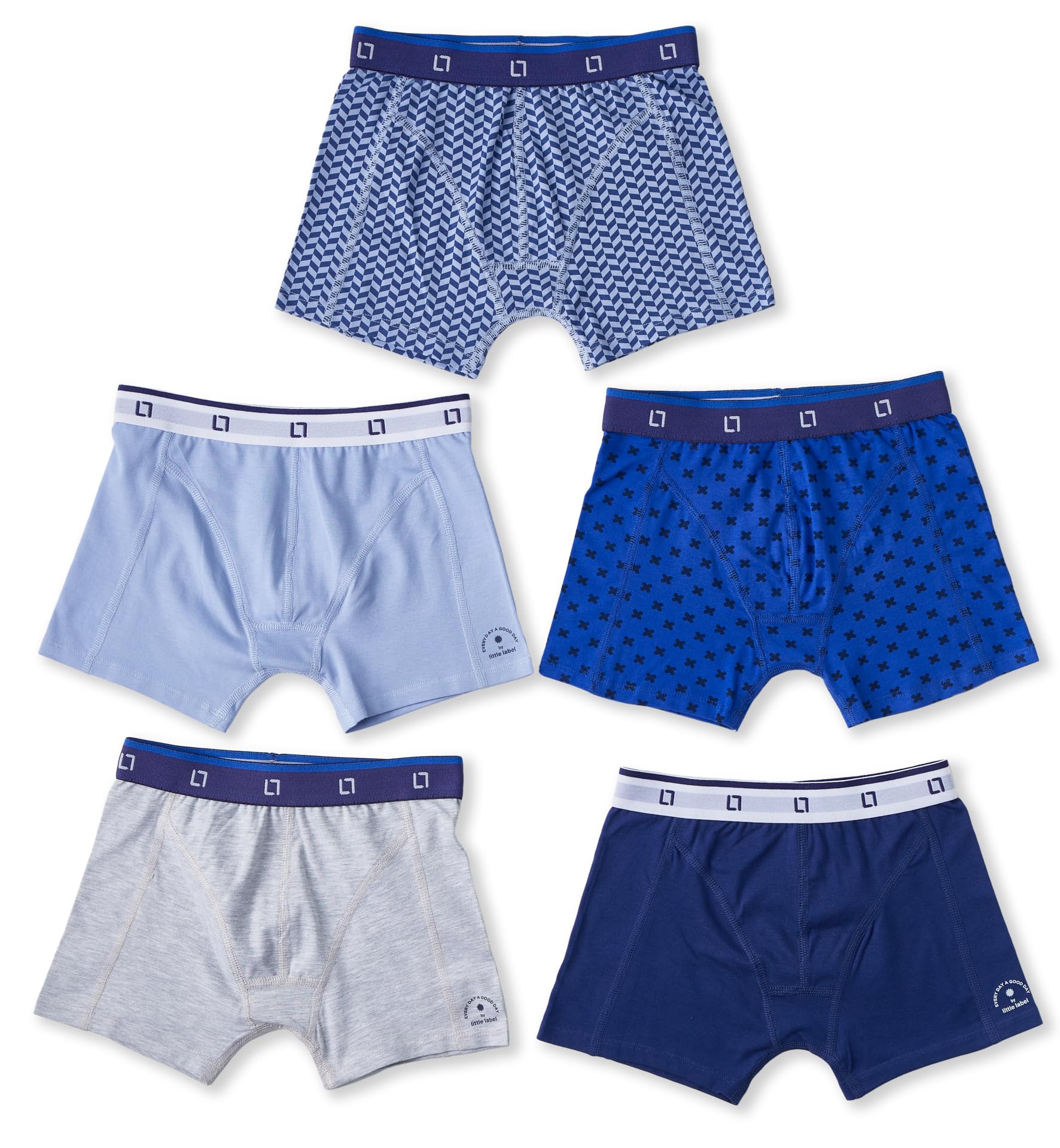 Little Label - Kinder Unterhosen Jungen - 5er Pack Kinder Boxershorts Jungen - Kinder Unterwäsche Jungen Slips Größen 92 bis 164 - Bio-Baumwolle