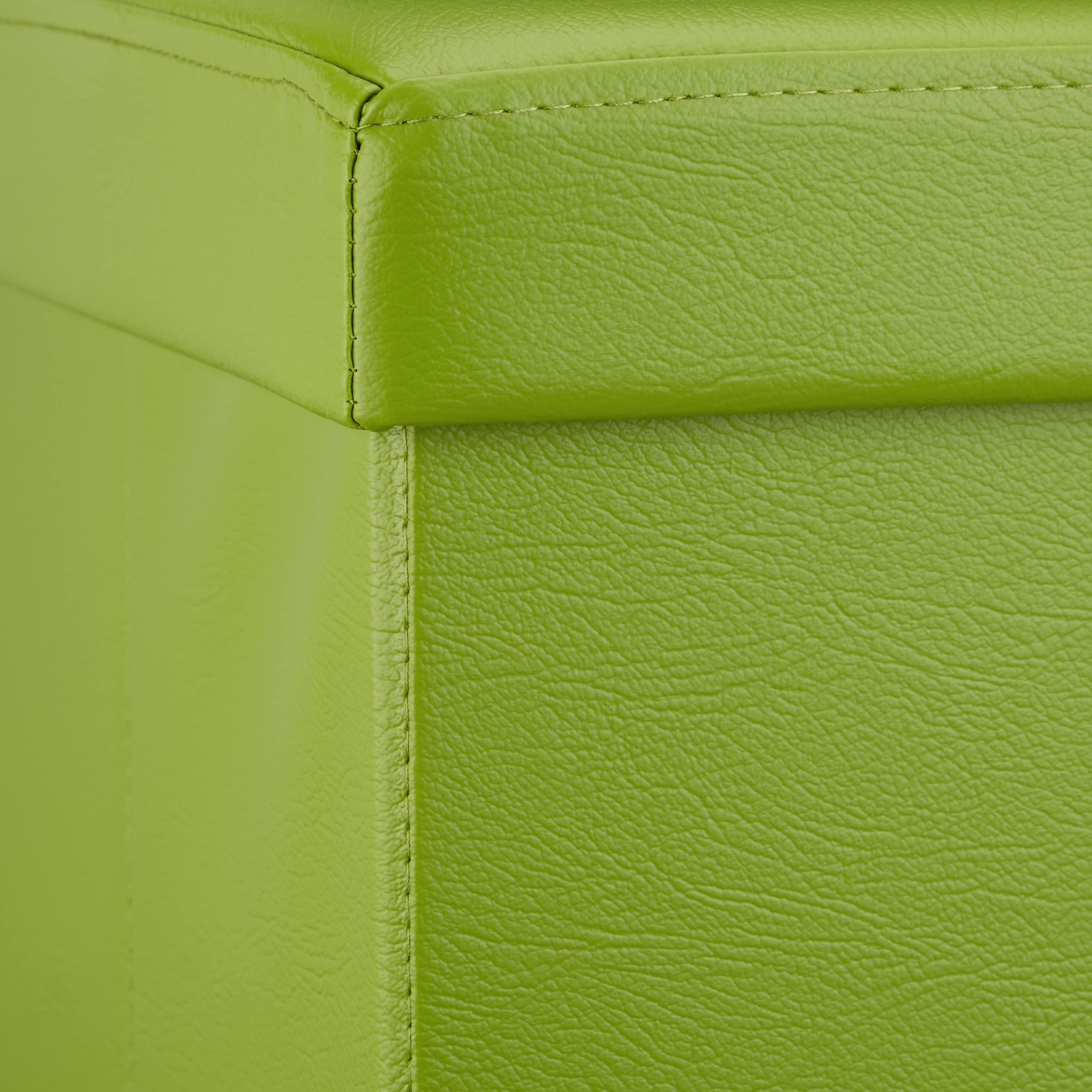 Relaxdays Banco plegable, Baúl de almacenaje XL, Asiento cómodo, Cuero sintético & MDF, 38 x 114 x 38 cm, Verde