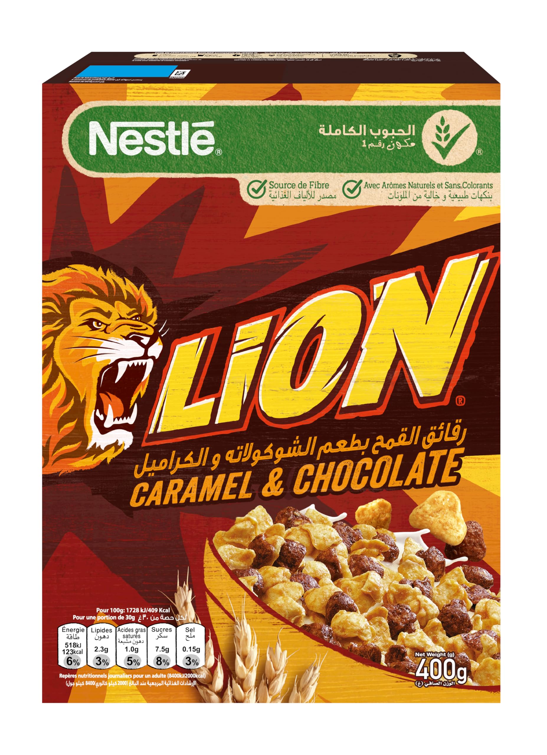 Nestlé Lion Caramel Chocolate Breakfast Cereal Pack 400g
