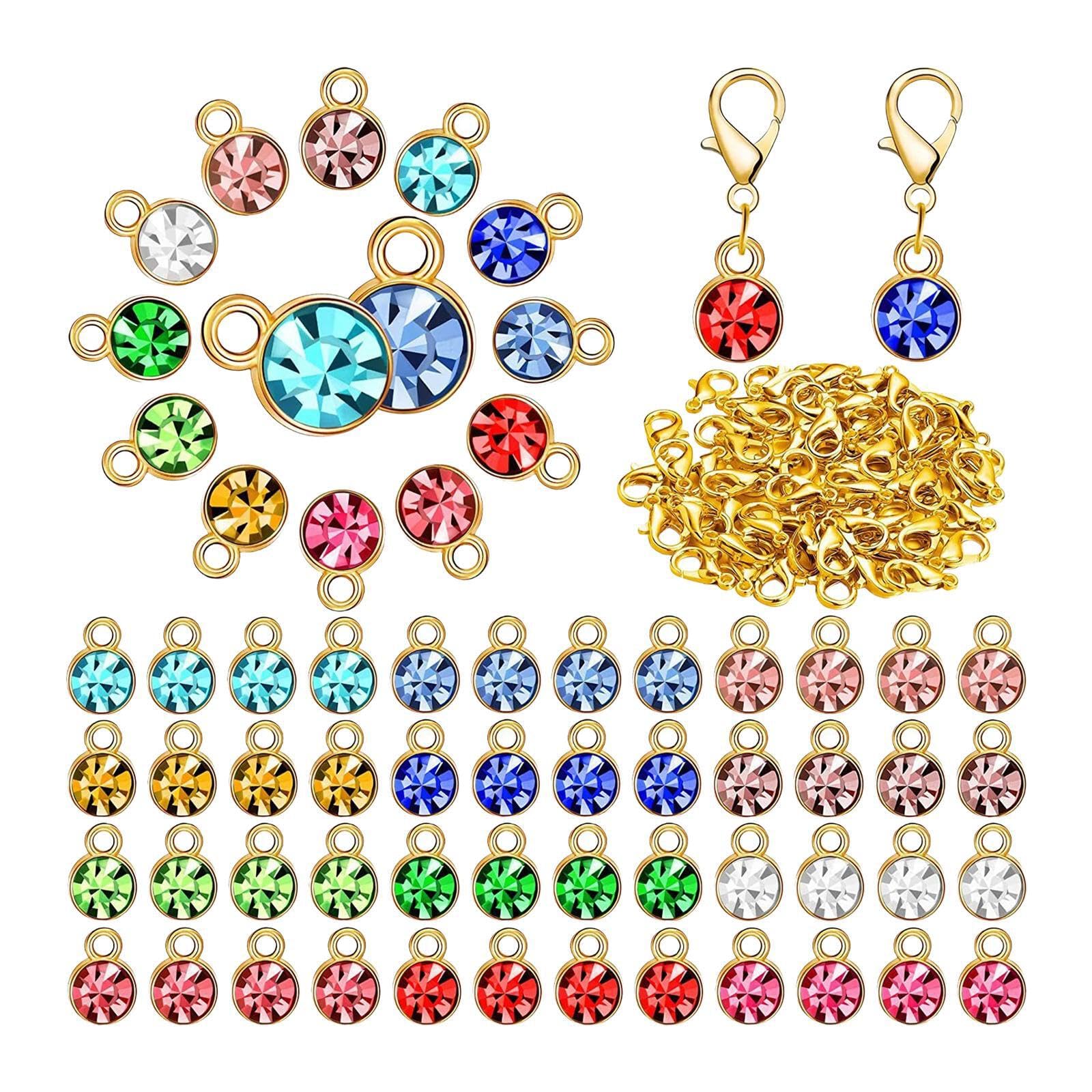 Zanthicia Golden Captivating Necklace Charms Crystal Birthstone Charms Beads Pendants Jewelry Making Dangle Artistic Jewelry Making Dangle With Lobster Clasp, 7X10mm