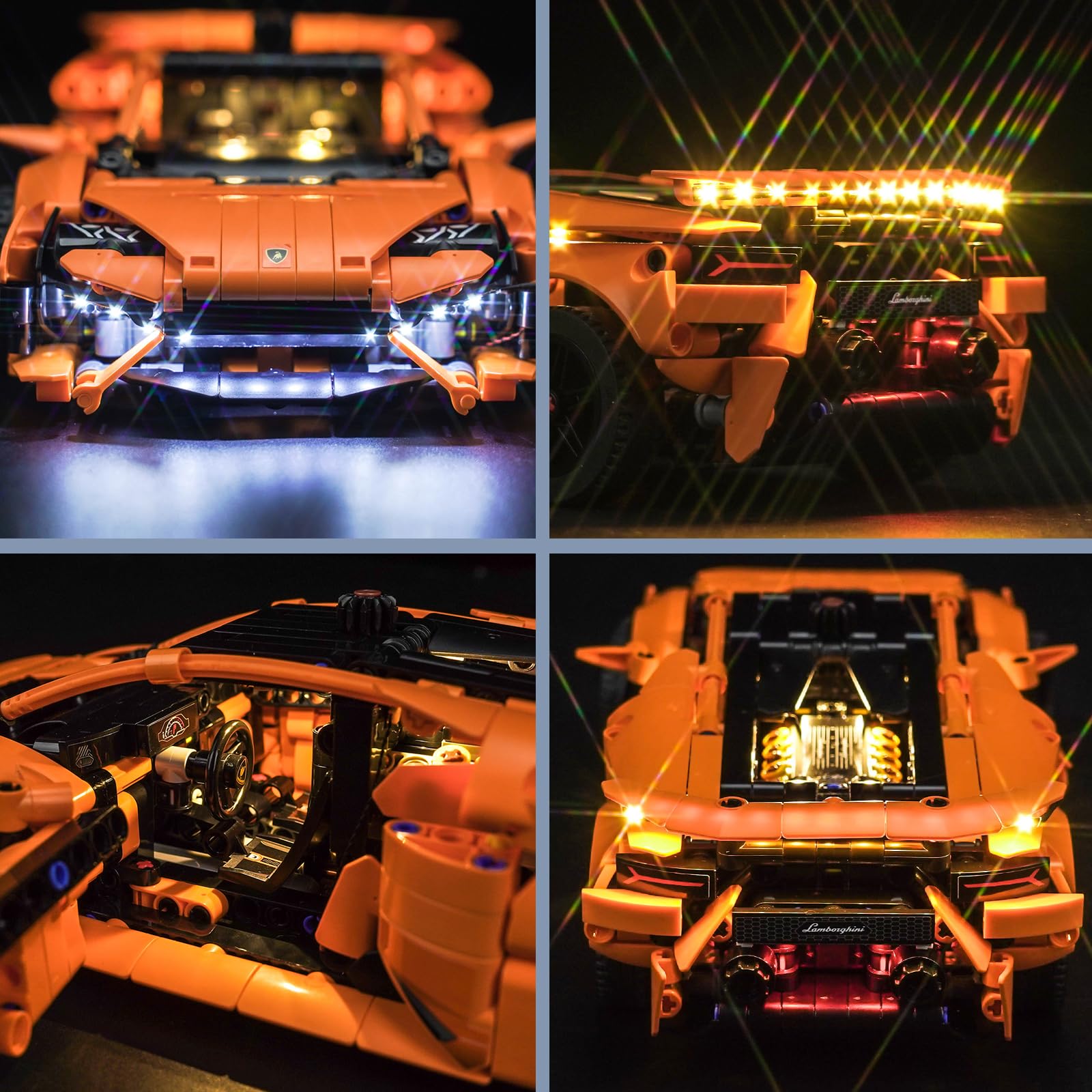 Juego de luces LED para Lego 42196 Lamborghini Huracán Tecnica Naranja, juego de iluminación decorativa para Lego Technic