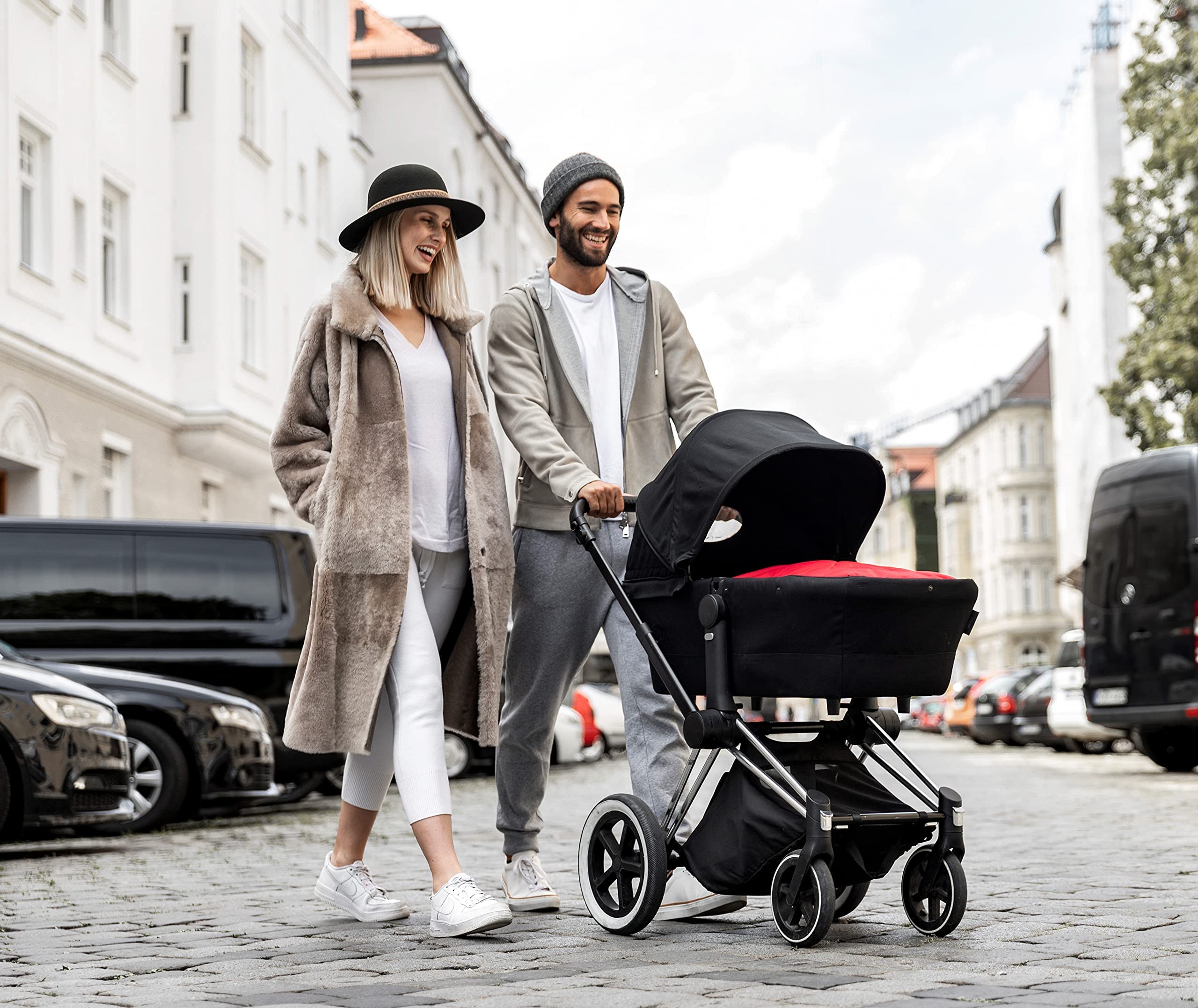 CHRIST Saco cubrepiernas Oslo de Piel de Cordero para capazo o Carrito de bebé de Werner Baby –Universal (78x33 cm) para Invierno de curtido Medicinal, en Gris Stone