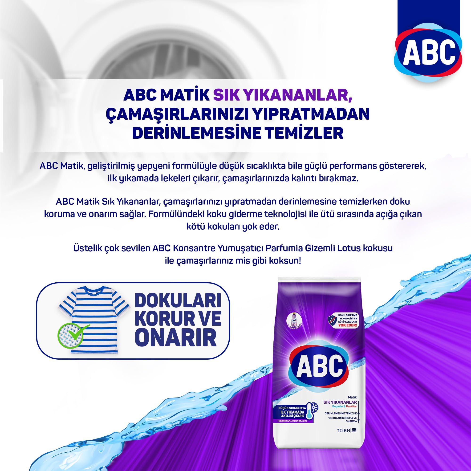 ABC DETERJAN Matik Sık Yıkayanlar 10 Kg (3 paketi)