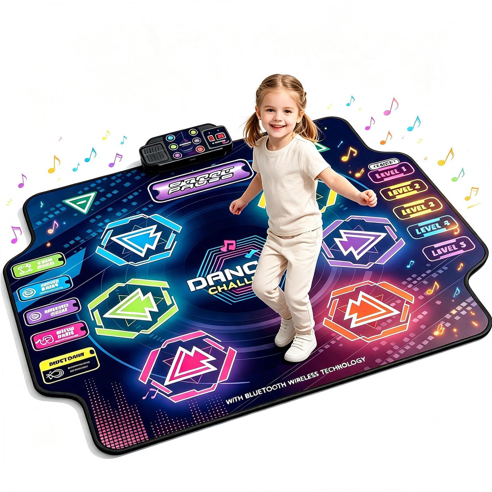 Mata do tańca LED z Bluetooth, prezent dla dzieci, do zabawy na