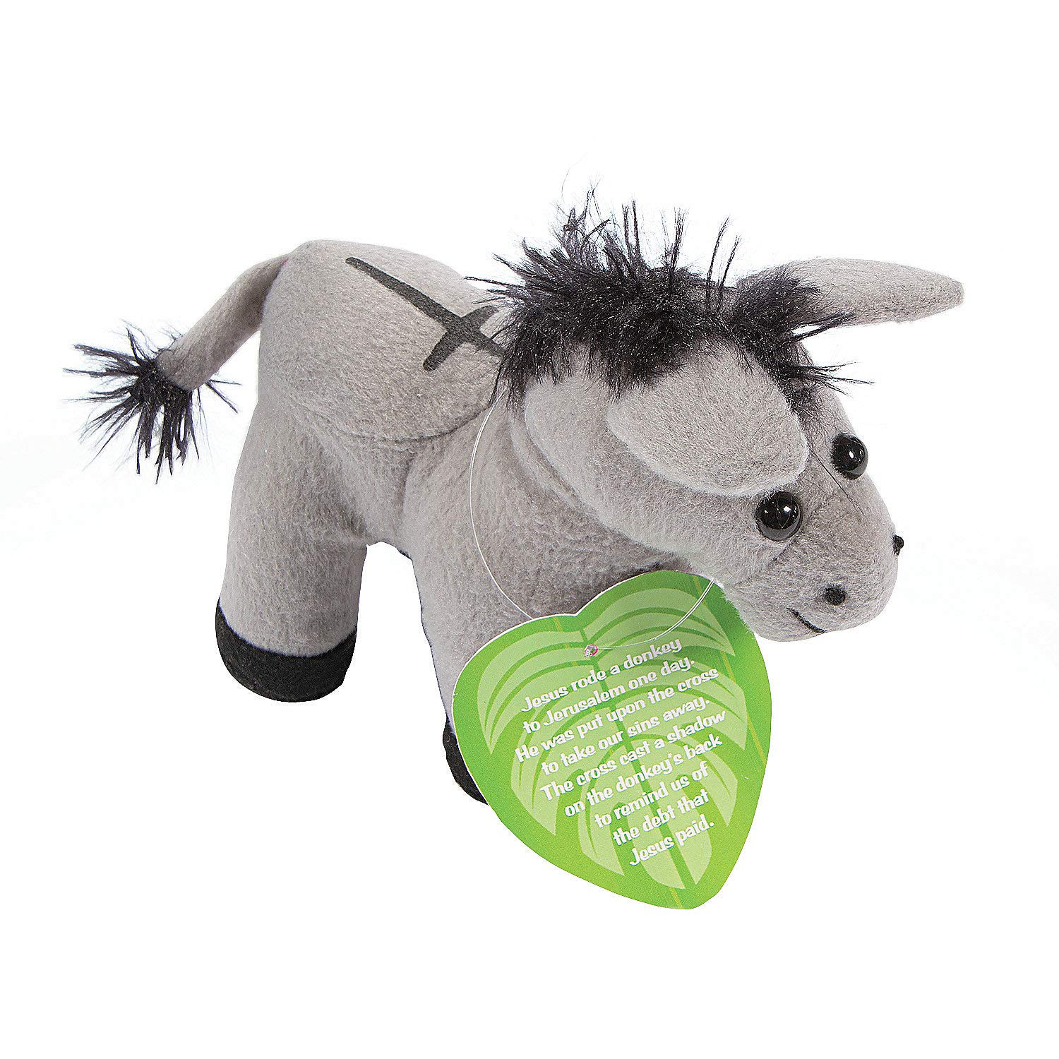 Fun Express Easter Legend Stuffed Donkeys with Card - 12 Pieces - Great for Church and Easter Baskets and Celebrations