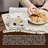 Vista 3 de ChocZero Chips de chocolate con leche, sin azúcar añadida, keto y bajo en carbohidratos, sin gluten, sin alcoholes de azúcar, bolsa de 20 onzas