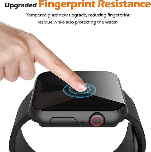 Miniatura 5 de Misxi - Juego de 2 fundas de policarbonato con botón para Apple Watch series 9 (2023), 8, 7 de 45 mm, funda protectora a prueba de golpes con