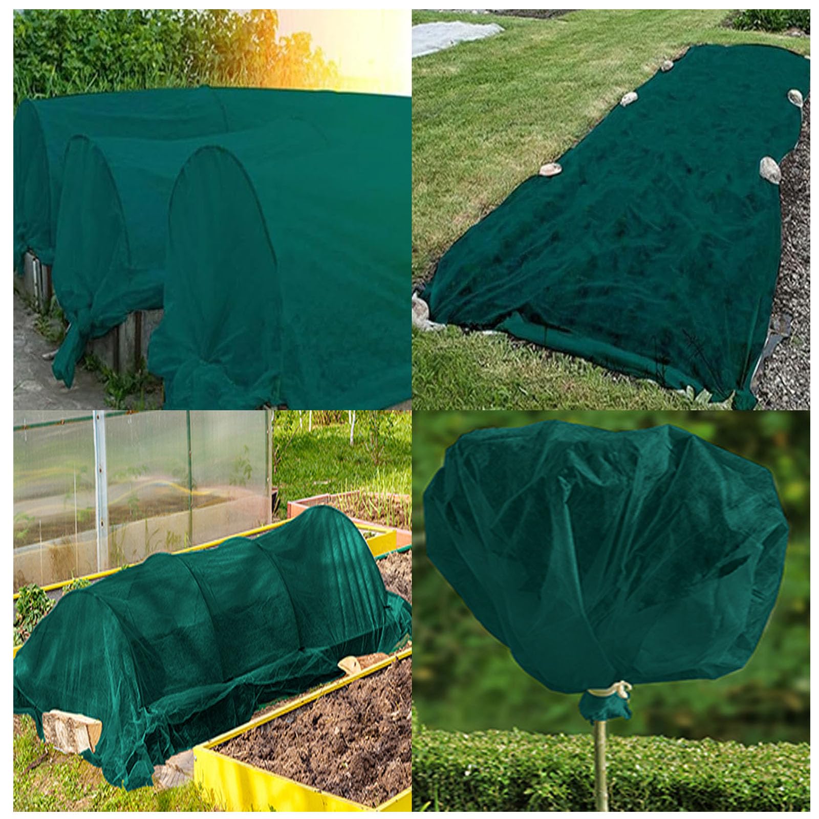 Wintervlies 0.6 x 30 m für Winter Frost Kälte Sonne Insekten Vögel Schutz Vlies Pflanzen Winter Vögel Und Insekten für Kaltes Wetter, Dunkelgrün