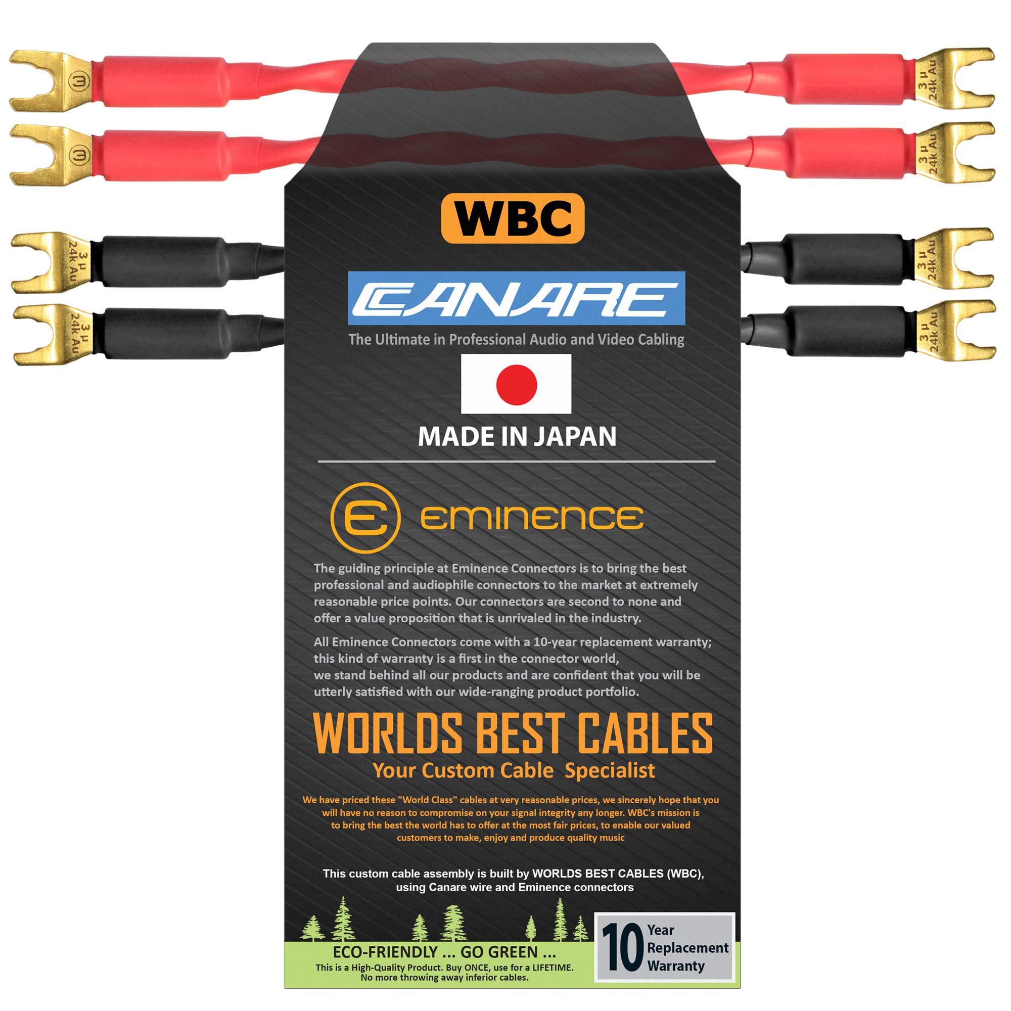 WORLDS BEST CABLES 4 Units, 15 CM, Canare 4S11, Audiophile Grade, 11AWG