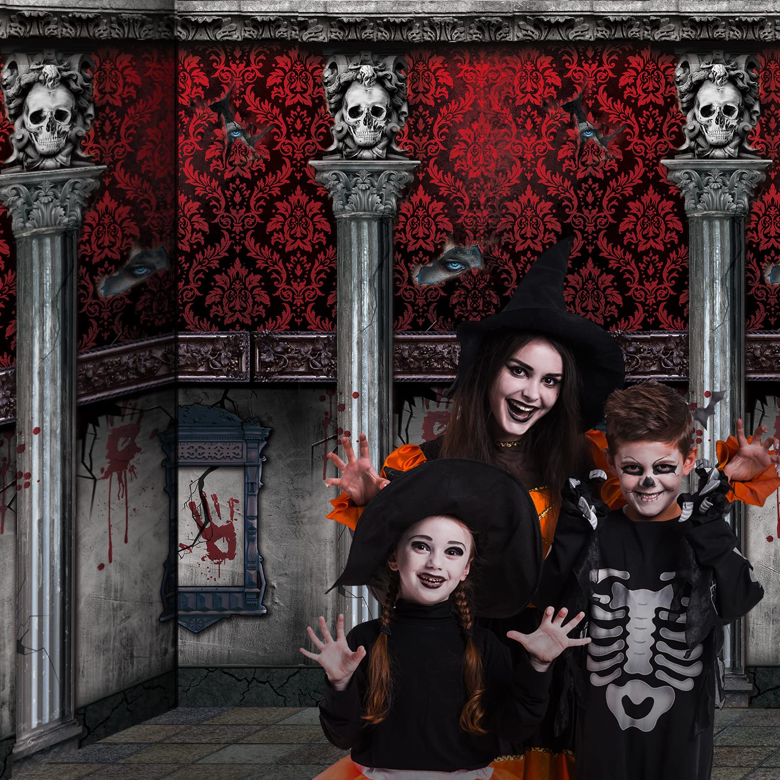 Halloween-Fotohintergrund 'Gothic Schloss' | 3,5 X 2,5 M | Stoff | Für Party & Fotoshooting