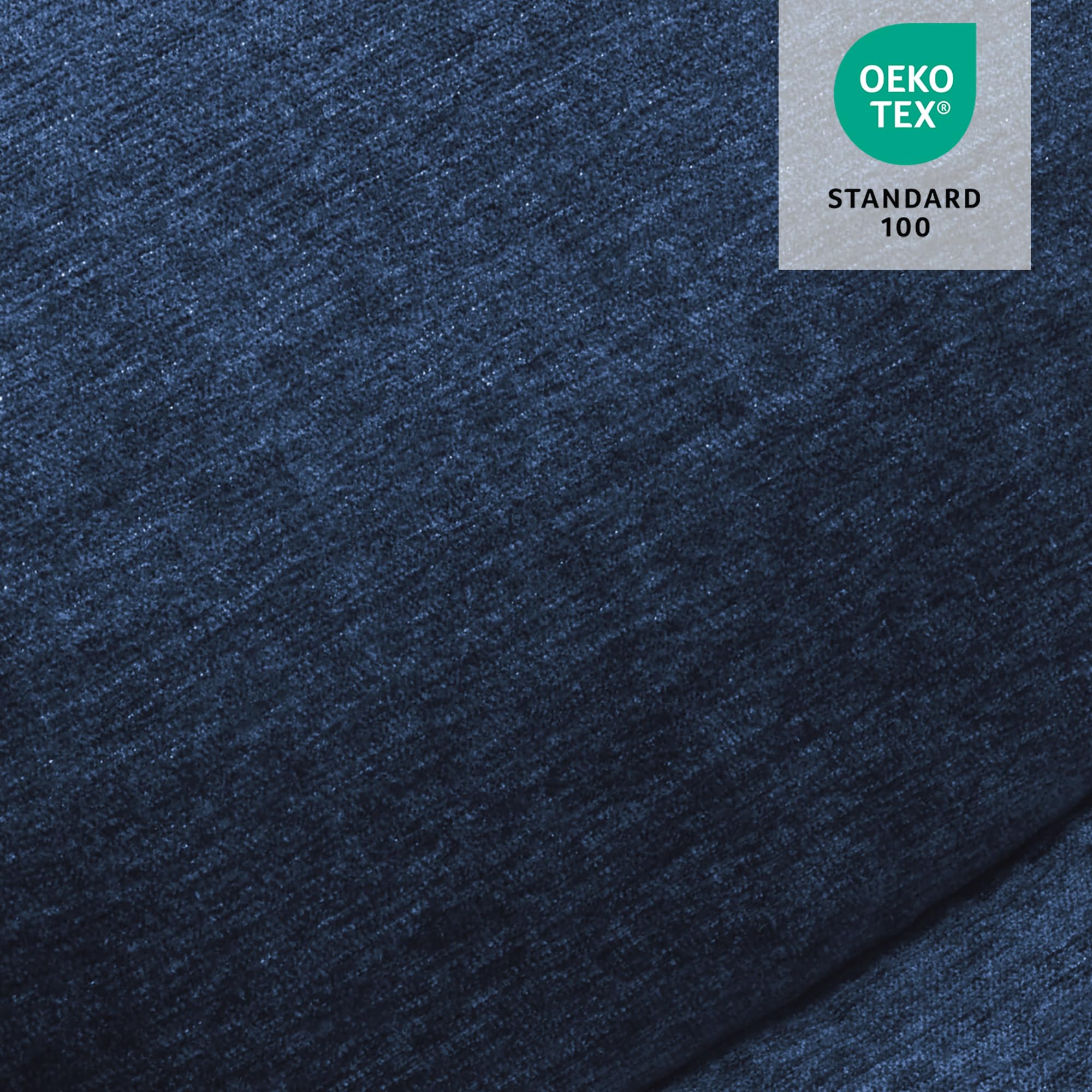 MCombo Power Lift Recliner Chair with Extended Footrest for Elderly People, Fabric 7283 (Navy Blue, Large)